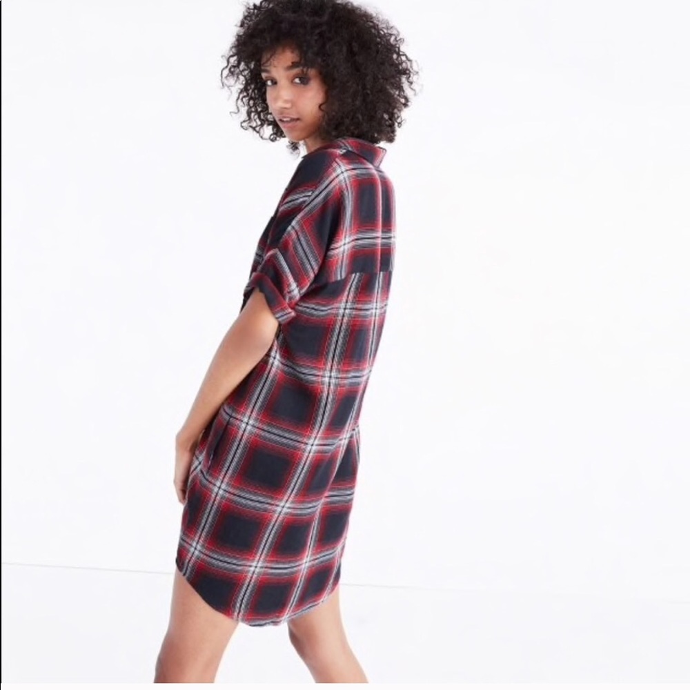 NEW • Madewell • Courier Shirt Dress Collins Plaid - Picture 3 of 5